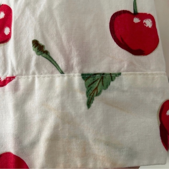 Nick & Nora Pajama Set VTG Vintage Cherry Pie Blue Birds Size Medium 100% Cotton - Picture 5 of 10